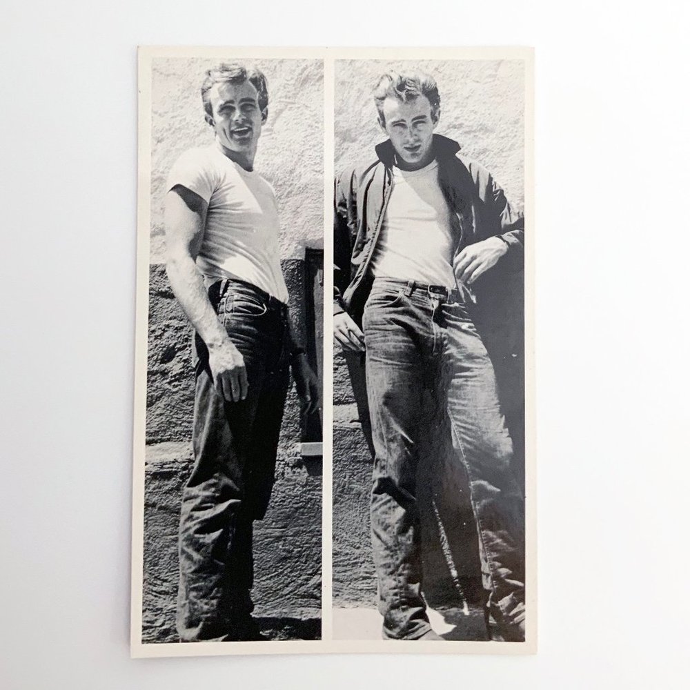 Vintage James Dean Black  White Postcard